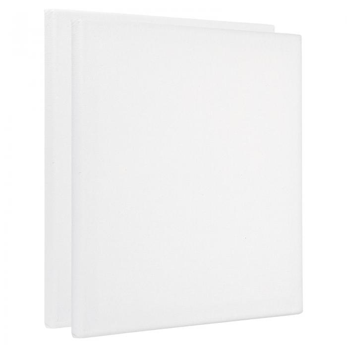 PATIKIL 絵画用のリネンキャンバス 2個入り 30 x 30cm正方形の木製フレーム ストレッチブランク アートキャンバスボードパネル アクリル油絵テンペラ画用 ホワイト