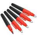 PATIKIL ミニ永久マーク 5個入り 乾式消去ペン キーホルダー付き オフィス 会議 屋外活動向け レッドインク