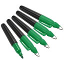 PATIKIL ミニ永久マーク 5個入り 乾式消去ペン キーホルダー付き オフィス 会議 屋外活動向け緑インク