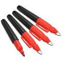 PATIKIL ミニ永久マーク 4個入り 乾式消去ペン キーホルダー付き オフィス 会議 屋外活動向け レッドインク
