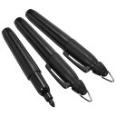 PATIKIL ミニ永久マーク 3個入り 乾式消去ペン キーホルダー付き オフィス 会議 屋外活動向け ブラック
