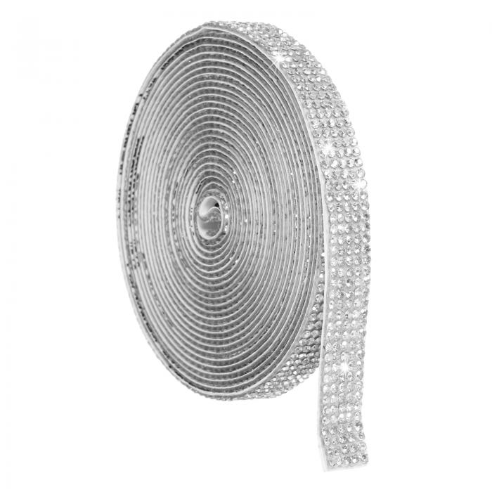 水晶ラインストーンリボンロール 5列 4ヤード自己粘着性水晶ストリップ アートクラフトウェディング誕..