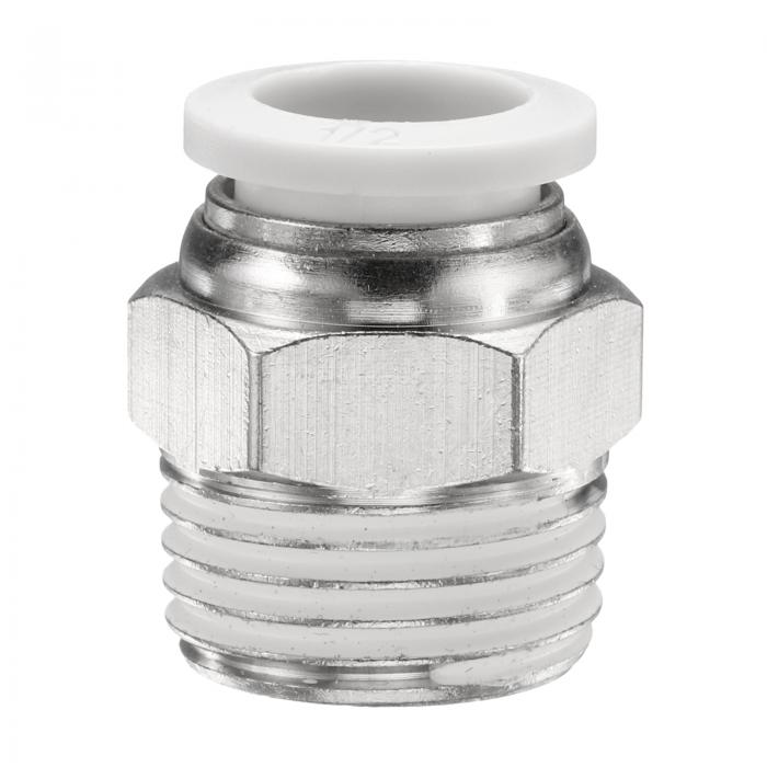 プッシュ・トゥ・コネクト・フィッティング 1/2" チューブ OD x 1/2" N スレッド メール ストレート ユ..