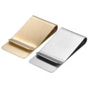 ウォレット、カード用のステンレススチール製スリムクリップ50mmホルダークランプ、ゴー ルド+シルバー2in1セット