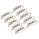 パールブローチピン 58 mm 金属フェイクパール装飾 首輪安全ピンクリップ 女性 衣類 ドレス パンツ ズボン スカート ウエスト用 グレー 20個(3)
