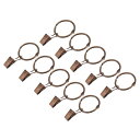 カーテンリング クリップ付き 炭素鋼カーテンカーテンクリップリング 31 mm カーテンクリップリングフック カーテンロッド用 銅 36個入り