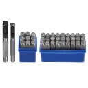 メタルスタンピングキット 8 mm A-Z 0-8 &記号 スチールレターパンチプレスツール 穴付き 金属 プラスチック 木 革にスタンプ シルバー 36個