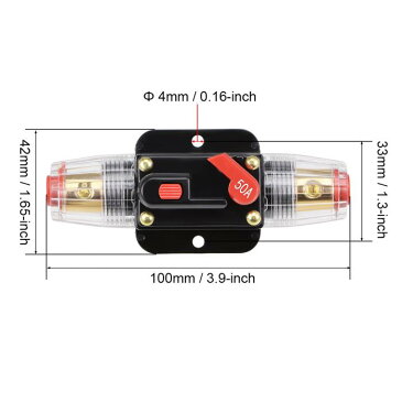 ソウテン uxcell ヒューズホルダー?12?48V?インラインサーキットブレーカブロック交換?自動車用オーディオアンプインバーター 50A