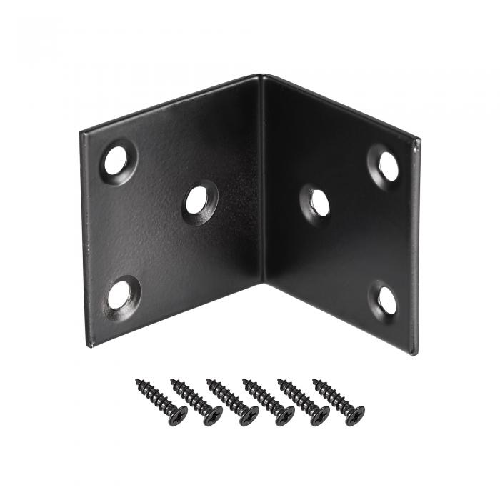 コーナーブレース アングルブラケットファスナー ステンレス鋼 L字型 ネジ付き 40 mmx40 mmx40 mm ブラック 10個