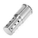 Motoforti モーターサイクルエキゾーストサイレンサー エキゾーストインサートマフラーパイプ 51mm ユニバーサル シルバートーン