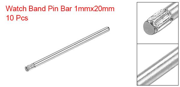 時計バンドピンバー ステンレス鋼 シングルヘッド 時計ブレスレットピン 摩擦棒 時計バンド用 ピンの交換 修復ツール 1mmx20mm 10個