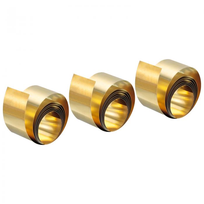 真鍮シートロール 0.1x30x1000 mm 真鍮ホイルロール 真鍮ストリップゴールド クラフト 電気修理 接地用 3個