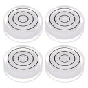 ラウンドバブルレベル スモール 32x12 mm ミニラウンドブルズアイ水準器 カメラ 三脚望遠鏡 ワークショップ用 ホワイト 4個