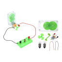 PATIKIL DIY 発電機モーターセット 2 個ミニハンド発電機モーター組み立てキット 電球ホルダー付き 手回し発電機 サイエンス LED ライト風車用