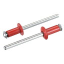 ブラインドリベット アルミニウム オープンエンドフラットラウンドヘッドリベット 金属板の接合用 5 mm x 10 mm レッド 25個(4)