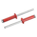 ブラインドリベット 5 mm x 20 mm アルミニウム オープンエンドフラット ラウンドヘッドリベット 金属プレートの接合用 レッド 25個入り(4)