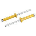 ブラインドリベット 5 mm x 25 mm アルミニウム オープンエンドフラット ラウンドヘッドリベット 金属プレートの接合用 ゴールドトーン 25個入り