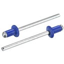 ブラインドリベット アルミニウム オープンエンド フラットラウンドヘッドリベット メタルプレートレザーの結合用 3.2 mm x 5 mm ブルー 200個