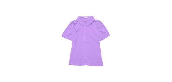 Allegra K ブラウス レディース 半袖 シフオンブラウス 襟付き シャツ オフィス カジュアル トップス 着痩せ おしゃれ 通勤 OL パープル XS