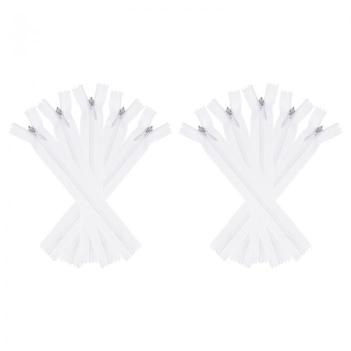 透明ファスナー 10個入り 6インチ ナイロン製 縫製DIY手作りクラフト衣類用隠しファスナー ホワイト