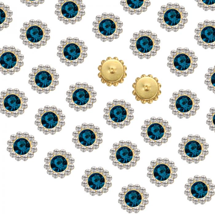 100個の縫い付け用ラインストーン 10mmのフラワークローラインストーンクリ スタルガラスメタルベース..