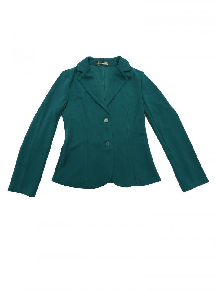 Allegra K ジャケット スーツブレザー ラペルカラー ビジネス 通勤 オフィス 伸縮性 レディース ピーコックブルー XL