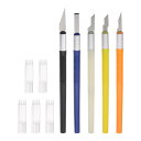1セット (5個) 美工刀セット 5種 ブレード アマチュア 趣味 カッター プラスチックボックス付き スクラップブッキング ステンシル DIY 精度 クラフト用 ホワイト ブラック イエロー オレンジ ブルー