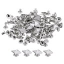リベット 10 mm ピラミッドラピッドリベット スタッズ 正方形 パンク レザークラフト装飾 衣類 ベルト バッグ 靴用 シルバートーン 100セット