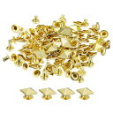 リベット 10 mm ピラミッドラピッドリベット スタッズ 正方形 パンク レザークラフト装飾 衣類 ベルト バッグ 靴用 ゴールドトーン 50セット