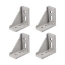 コーナーブラケットガセット コネクタ アダプタ アルミ押出プロファイル用 アルミ製 シルバー 60x30x60mm-4個