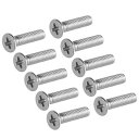 フラットヘッド機械ネジ プラスクロススクリュー ステンレスファスナーボルト M3x12mm 100個