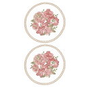 2個セット レトロレースプレクッション フランス クロシェドイリーラウンド刺繍ホローカップ花瓶テーブルクッション ダイニングテーブルキッチンパーティー用8x8イ...