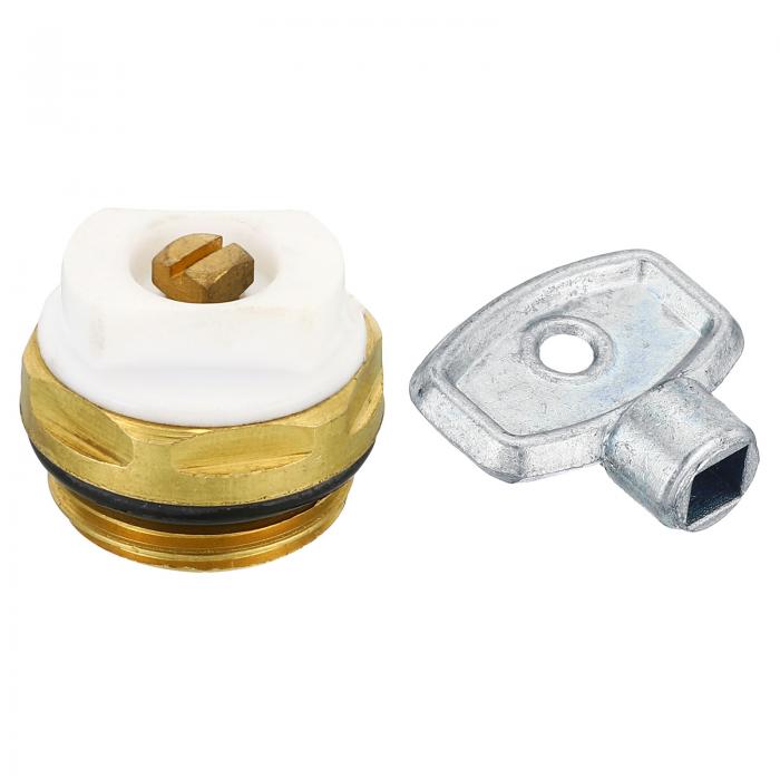 PATIKIL 13 mmBSPオスネジ 手動ラジエーターエアベントプラグバルブキット キー付き 真鍮プラグ ラジエ..