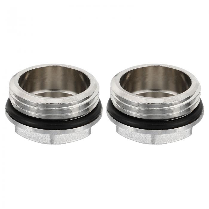 PATIKIL 25 mmBSPオスネジ ブランクキャップ 手動ラジエーターエアベントプラグ 2個 ニッケルメッキ真..