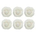 PATIKIL カメリアファブリックピン 6個入り花ブローチ 女性用人工花ブローチ 女性用布製ウェディングパーティー装飾アクセサリー宝石ギフト ベージュ