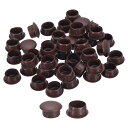 150個 ねじ穴プラグ 14mm(9/16インチ)直径 プラスチック製ラウンドボタンプラグ 家具キャビネット用 スナップインロック穴カバー ダーク茶色