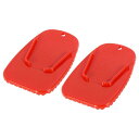 F FIERCE CYCLE オートバイキックスタンドパッド サポートプレートパッド サイドスタンド延長パッド 4.5 x 4.3 cm 2個入り レッド
