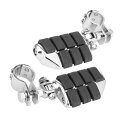 F FIERCE CYCLE モーターサイクルフットペグ バイクハイウェイフットレスト 25 mm 32 mm 34 mm シルバートーン 1ペア(2)