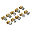 PATIKIL 3.3 mmホール ワイヤーロープクリップセット 10個 真鍮 単穴 ロックケーブルクランプクリップ M4x0.7プラスネジ付き ケーブルDIY...