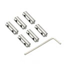 PATIKIL 25x10 mm ワイヤーロープクリップセット 3.8 mmホール 6個 鋼 ダブルホール ロックケーブルクランプクリップ M4x0.7六角ネジスパナ付き ケーブルDIY用 シルバー(3)