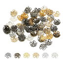 PATIKIL 座金 フラワーキャップ 花座 100個 10x4mm 中空 メタル イヤリングブレスネックレスDIY用 多色