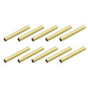 真鍮管スペーサービーズ 2.5 mm x 20 mm グロッシービード 2.2 mm内径 DIY ジュエリー作り 工芸プロジェクト用 ゴールドトーン 100個