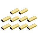 真鍮管スペーサービーズ 5 mm x 3 mm 光沢長方形ビーズ 12 mm長さ DIY製作 工芸プロジェクト用 ゴールドトーン 100個