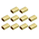 真鍮管スペーサービーズ 6 mm x 4.2 mm 光沢長方形ビーズ 10 mm長さ DIY製作 工芸プロジェクト用 ゴールドトーン 100個