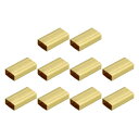 真鍮管スペーサービーズ 8 mm x 4.2 mm 光沢長方形ビーズ 16 mm長さ DIY製作 工芸プロジェクト用 ゴールドトーン 50個