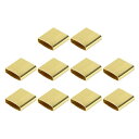 真鍮管スペーサービーズ 9.5 mm x 3.2 mm 光沢長方形ビーズ 10 mm長さ DIY製作 工芸プロジェクト用 ゴールドトーン 80個