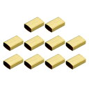 真鍮管スペーサービーズ 5 mm x 3 mm 光沢長方形ビーズ 8 mm長さ DIY製作 工芸プロジェクト用 ゴールドトーン 50個