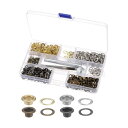 グロメットツールキット 多彩 5mm 5mm内径 メタル グロメットアイレット 3個取付工具付け & 収納ボックス シューズ 服 レザー DIY 400セット入...