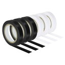 PATIKIL 10 M グリップ仕上げテープ 6個 PVC ラケット仕上げテープ ラケットアクセサリー 粘着シール テニス バドミン トン用 黒/ホワイト