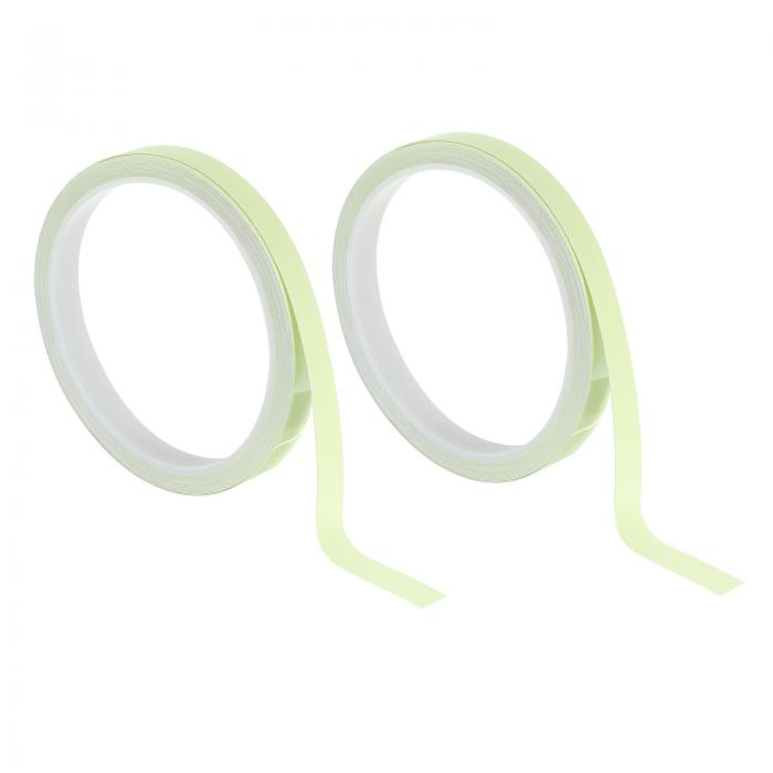 PATIKIL 0.4" x 16.4フィート 蓄光テープ 2個セット 自己接着 ステアテープ 蛍光テープ ネオン発光 防..